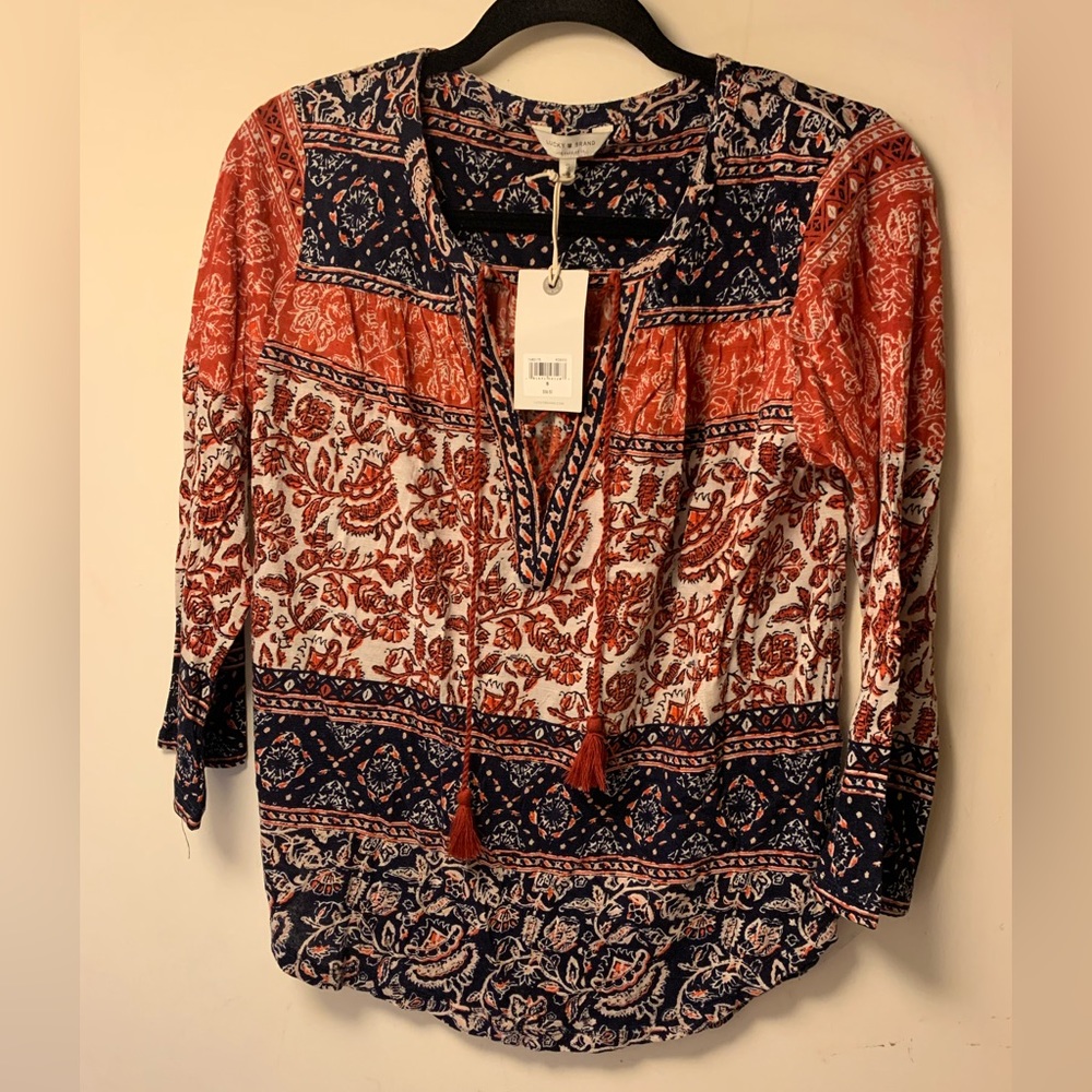Lucky Brand flowy boho top size S NWT. Smoke free home.